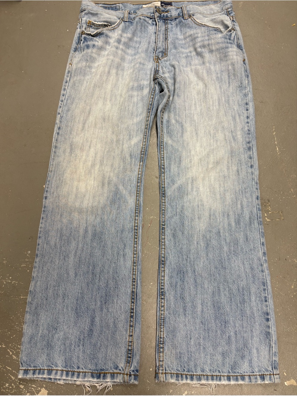 Aeropostale Y2K Bootcut Raw Hem Light Denim Jeans Men’s 34x32